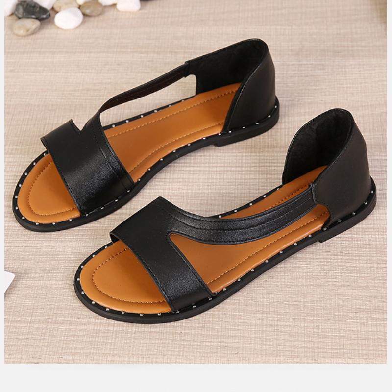 🔥LAST DAY SALE 49% OFF🥰Fish-mouth Rivet Open Toe Flat Sandals