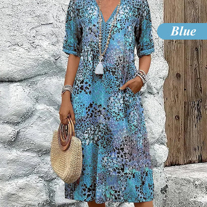 💕HOT SALE 50% OFF🚀Free Shipping🥰Safari Chic Leopard Dress