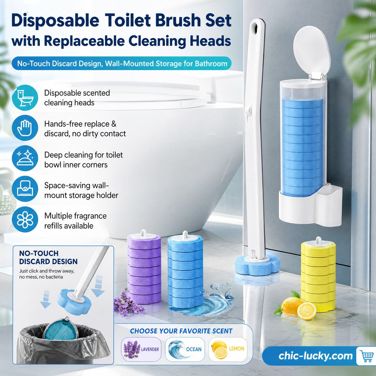 🔥LAST DAY SALE £6.99!!⚡50K+ SOLD!🚽💦Hands-Free Cleaning Gadget🧽Disposable toilet cleaning tool