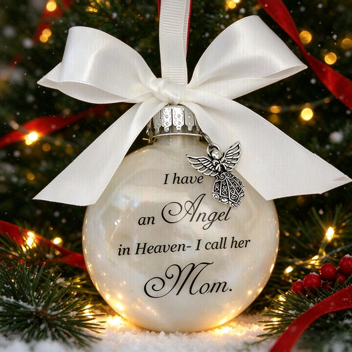 🎅Christmas Sale 55% OFF - Christmas Ornaments Feather Ball👼Angel In Heaven Memorial Ornament