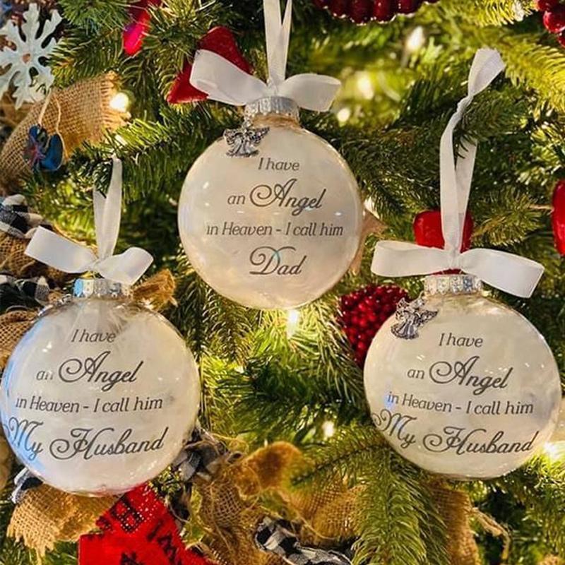 🎅Christmas Sale 55% OFF - Christmas Ornaments Feather Ball👼Angel In Heaven Memorial Ornament