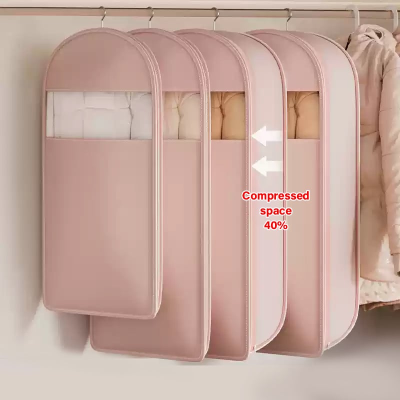 🔥2025 Hot Sale✨️Space Saving Hanging Garment Bag with Self Compression Zipper