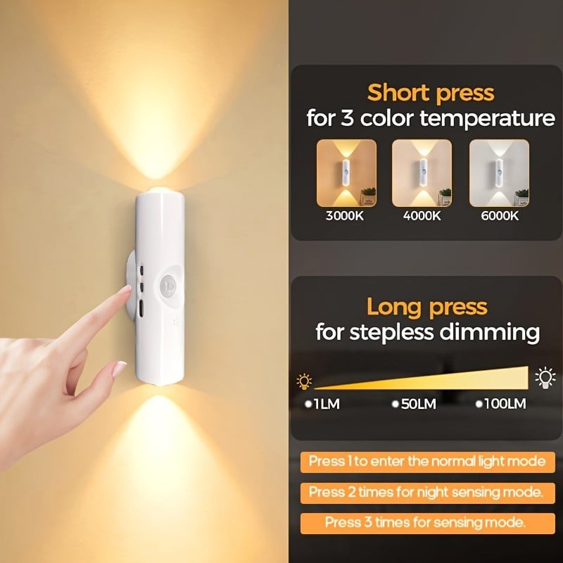 ✨ Magnetic Smart Motion Sensor with RGB Lighting – Customizable Ambience 🌈💡