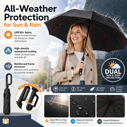 ⏳LAST DAY SALE ONLY ￡12.99!!🔥The UK’s Go-To Foldable Umbrella: Auto Open, Stormproof & UV-Blocking ☔☀️Compact, Durable & Perfect for British Weather – No More Soaked Commutes!🛡️🇬🇧