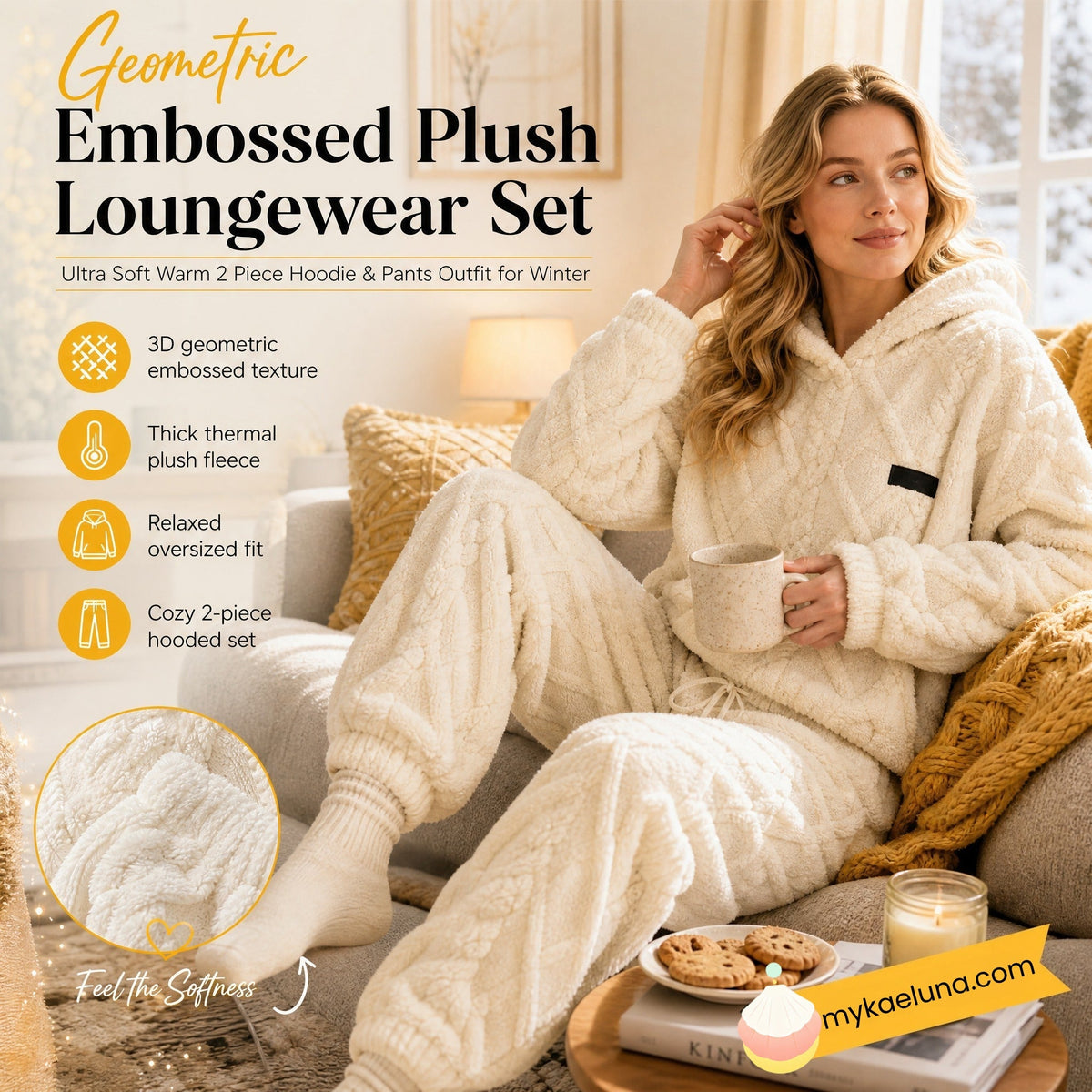 ⏳LAST DAY SALE ONLY ￡24.99!!🔥🍂 Embossed Geometric Plush Set – Timeless Comfort & Effortless Style For Every Occasion