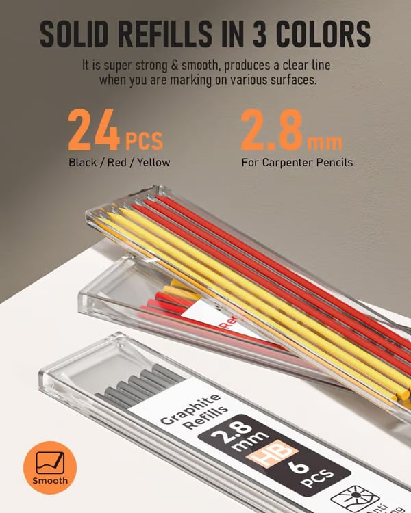Multifunctional Quick-Drying Carpenter Pencil with Sharpener