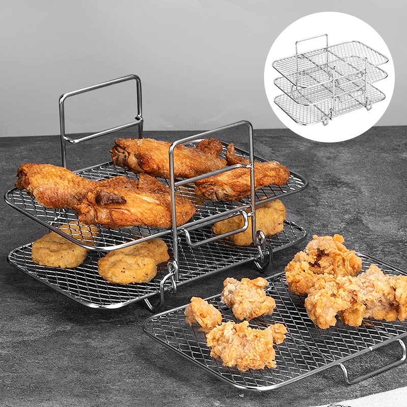 🔥Air Fryer Rack, 304 Stainless Steel Toast Rack, Multi-Layer Grill, Grill