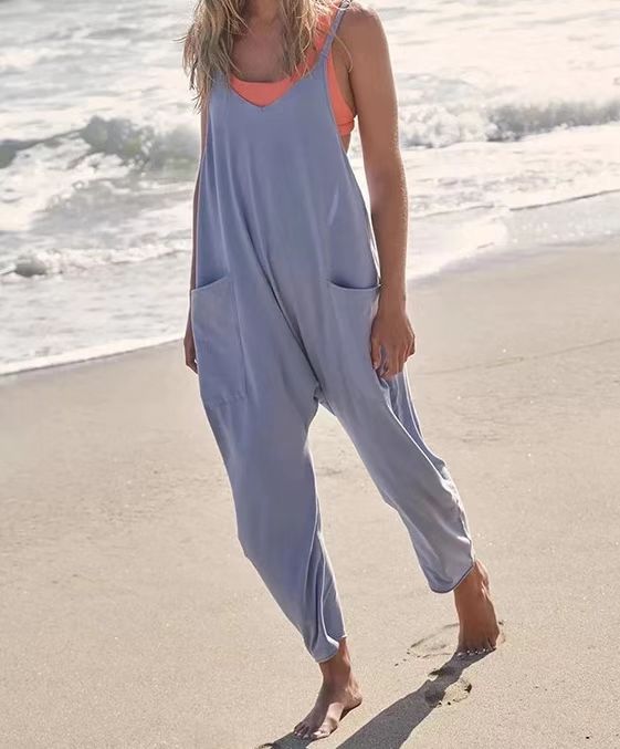 ⏰ BUY 3 PAY 2🔥Add 3 Pcs To Cart🏆2024 Wide Leg Jumpsuit with Pockets