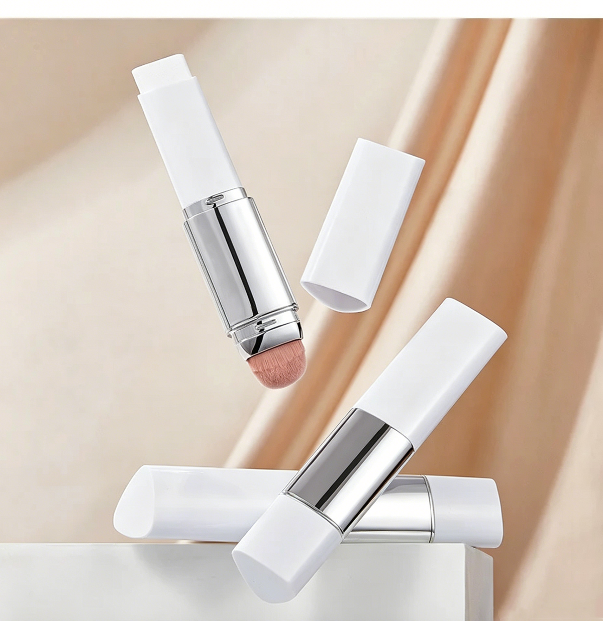 🎁Last Day - BUY 1 GET 1 FREE🎁Cover Cream Stick V w/ Detachable Brush - Korean Skin Care Color-Changing Foundation Stick with Collagen Capsules (0.45 oz)