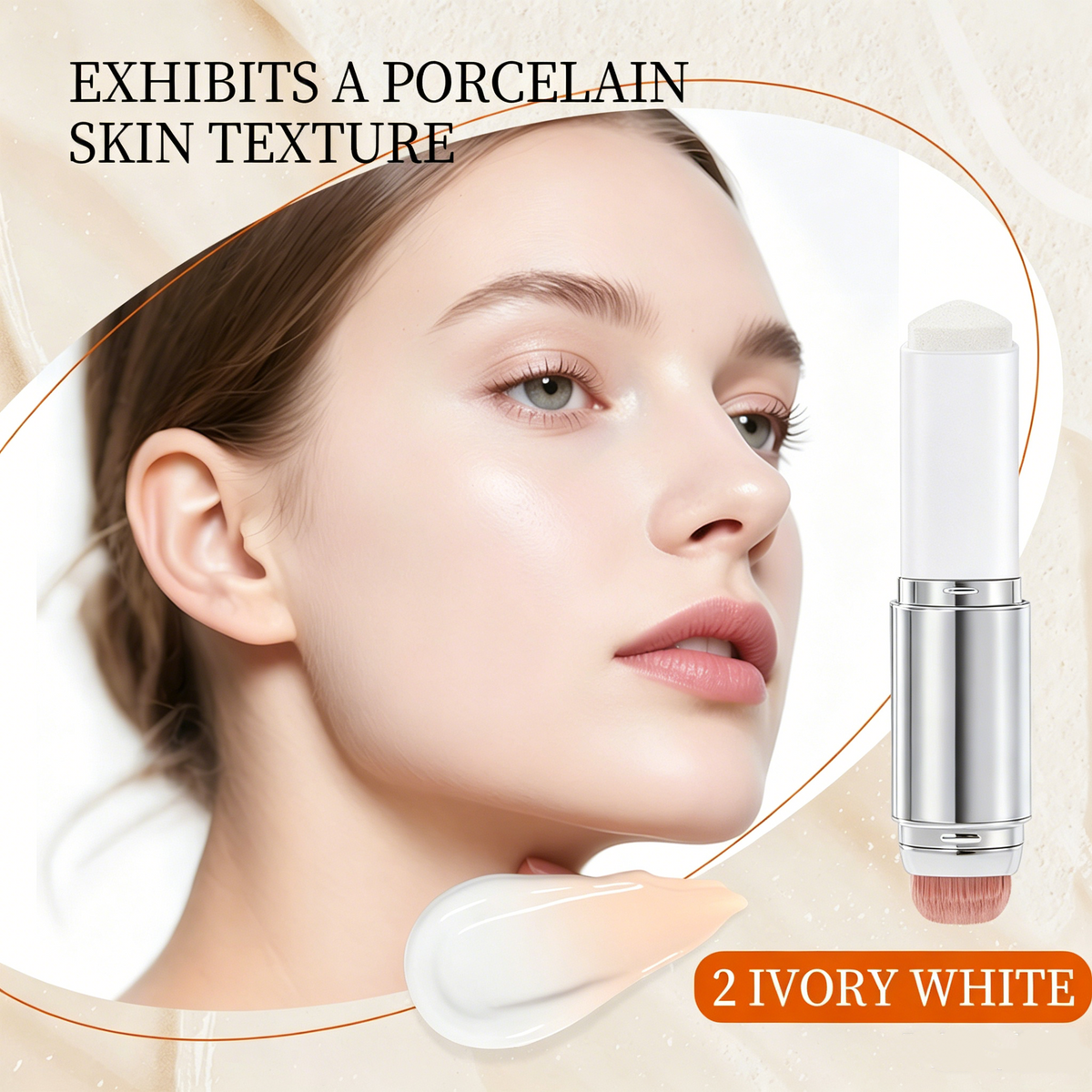 🎁Last Day - BUY 1 GET 1 FREE🎁Cover Cream Stick V w/ Detachable Brush - Korean Skin Care Color-Changing Foundation Stick with Collagen Capsules (0.45 oz)
