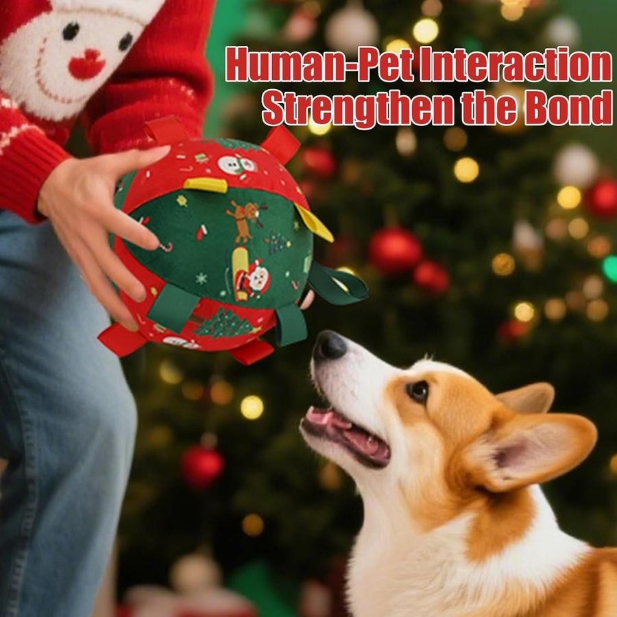 🎄Black Friday Sale 50% OFF!!⏳Flash Sale🏆50K+ SOLD!💥Dog Christmas Interactive Toy Soccer Ball with Bell🐕