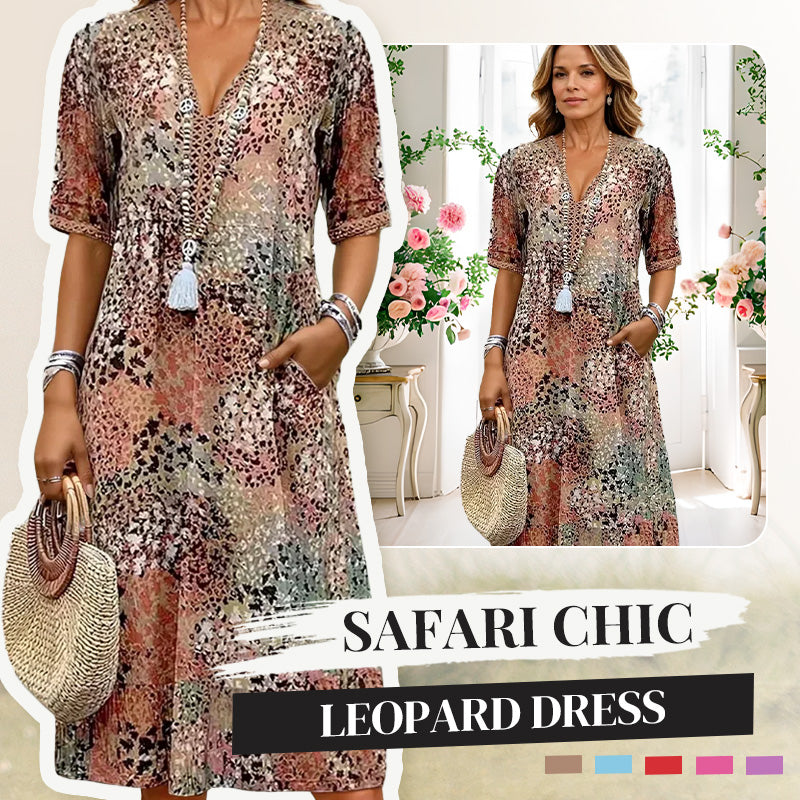 💕HOT SALE 50% OFF🚀Free Shipping🥰Safari Chic Leopard Dress