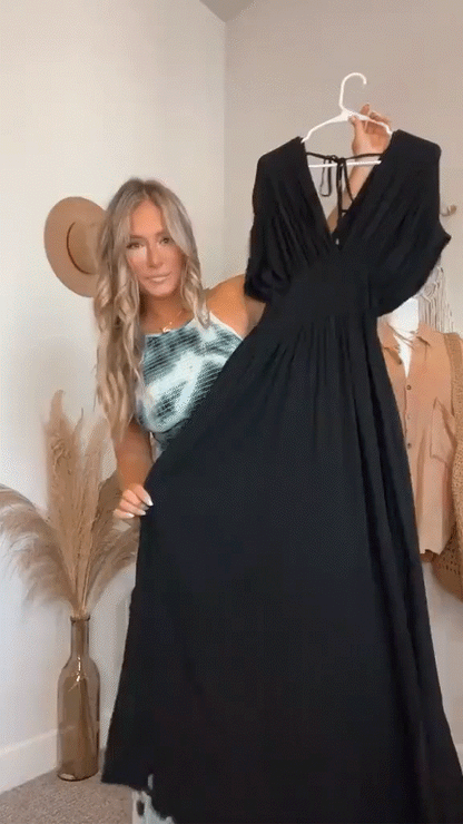 🌸Hot Sale 50% OFF💗New Fashion Slit V-neck Effortless Long Dress