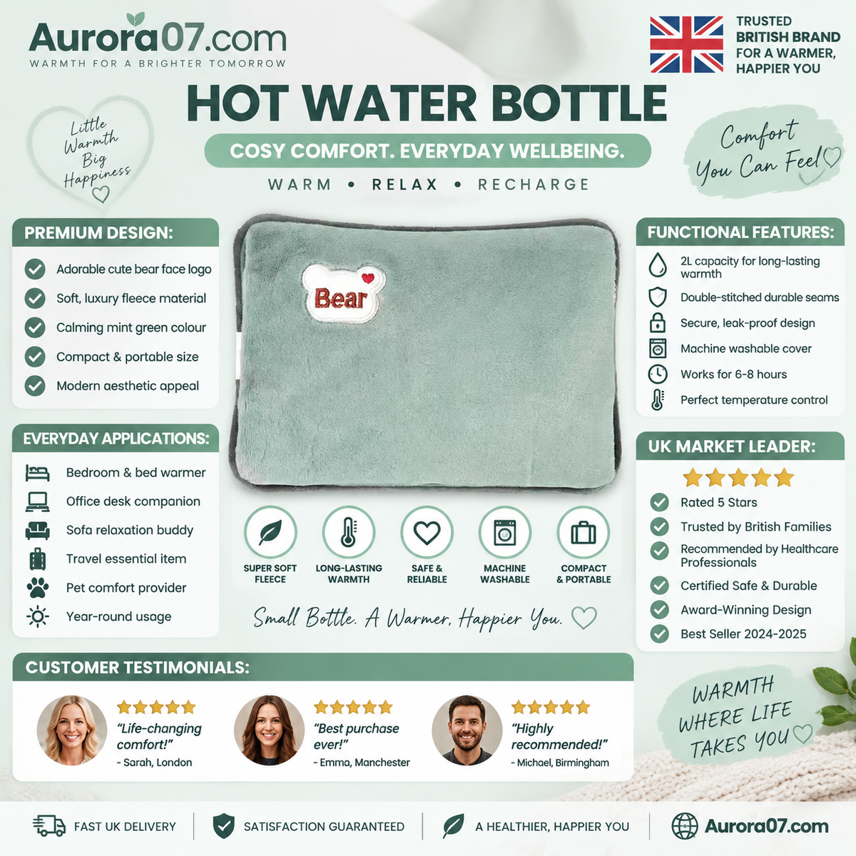 🔥Rechargeable hot water bottles, heat packs, explosion-proof heat pads
