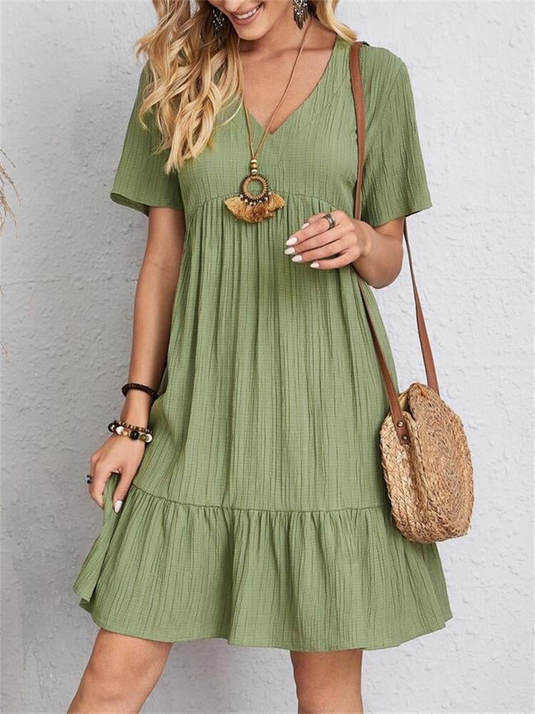 🔥Hot Sale 50% OFF🔥Retro V-neck Loose Casual Dress🎁Buy 2 Save 10%&Free Shipping