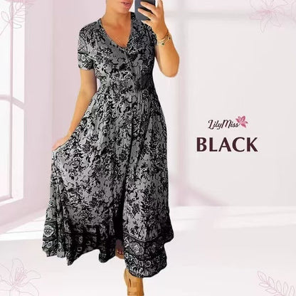 🔥LAST DAY SALE: ONLY ￡14.99!!✨Women's Floral Print V-neck Dress💃