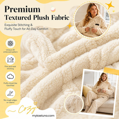 ⏳LAST DAY SALE ONLY ￡24.99!!🔥🍂 Embossed Geometric Plush Set – Timeless Comfort & Effortless Style For Every Occasion