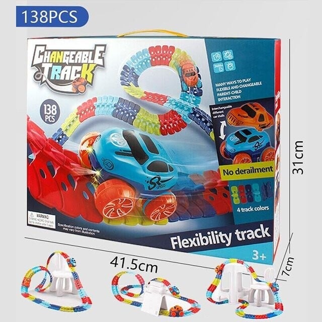 🎅Christmas Sale - 49% OFF🎁Changeable Track with LED Light-Up Race Car🏎🏁
