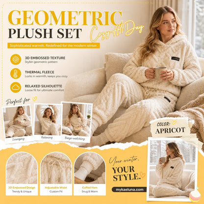 ⏳LAST DAY SALE ONLY ￡24.99!!🔥🍂 Embossed Geometric Plush Set – Timeless Comfort & Effortless Style For Every Occasion