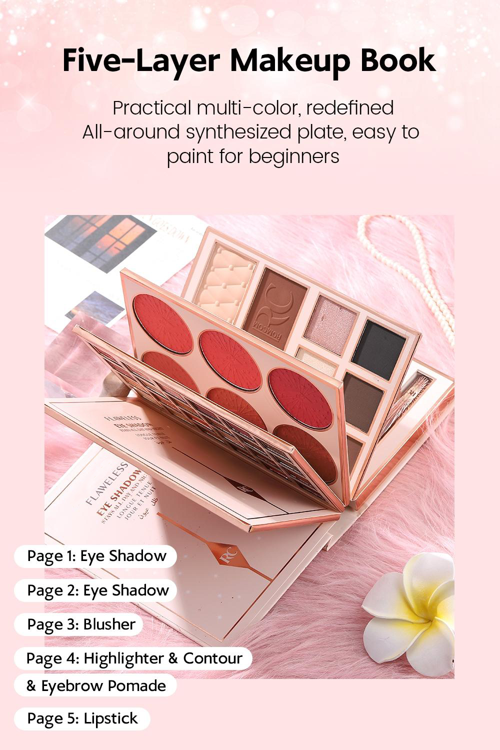 ⏳LAST DAY SALE 50% OFF!!🎁✨ Magic Makeup Book – All-in-One Cosmetic Palette with Eyeshadows, Blush, Highlighter & Lip Gloss | Perfect Christmas Gift for Her 🎄🇬🇧