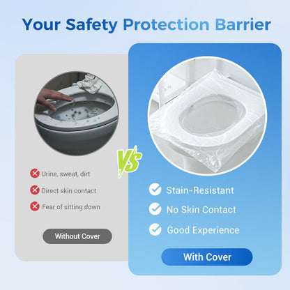 🎁2026 Hot Sale！✨️Buy 3 Get 2 Free 🎁No Worry Of Public Toilet Anymore👋💥 Disposable Plastic Toilet Seat Cover