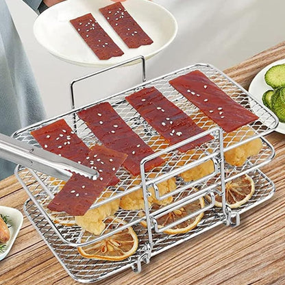 🔥Air Fryer Rack, 304 Stainless Steel Toast Rack, Multi-Layer Grill, Grill