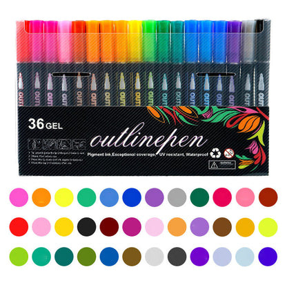 🔥Christmas Sale 49%OFF🎁 Double Outline Glitter Coloring Pen Set