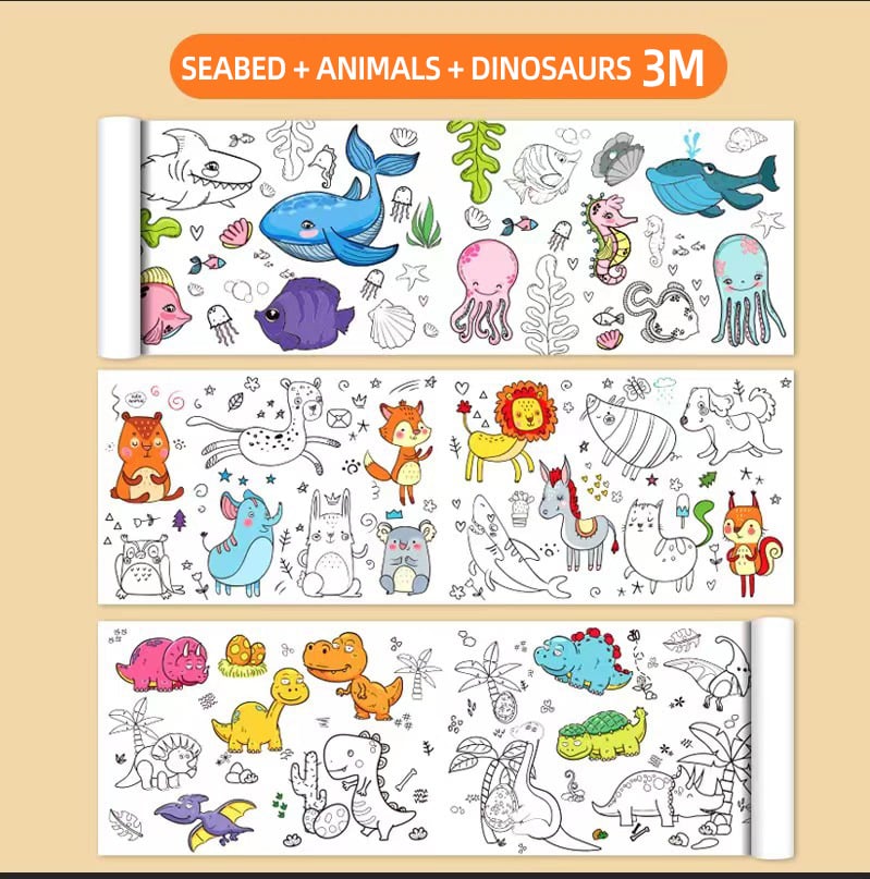 🎅Christmas Sale 49% OFF🎄Children's Drawing Roll🎁Buy 3 Pay 2