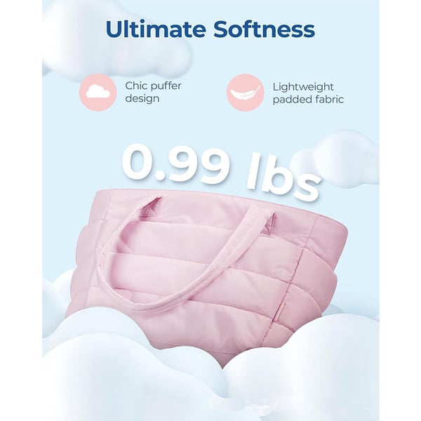 💜Hot Sale 50% OFF 👜Women's Waterproof Bubble Bag 20L Fluffy Tote Bag Quilted Laptop Shoulder Handbag