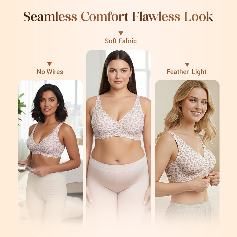 💗LAST DAY SALE 50% OFF⚡50K+ SOLD💕 Jelly Wireless Womens Comfortable Wireless Bras Push Up Bralettes Seamless Tshirts Bras Deep V Everyday Bras