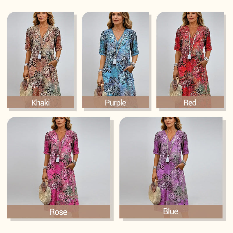 💕HOT SALE 50% OFF🚀Free Shipping🥰Safari Chic Leopard Dress