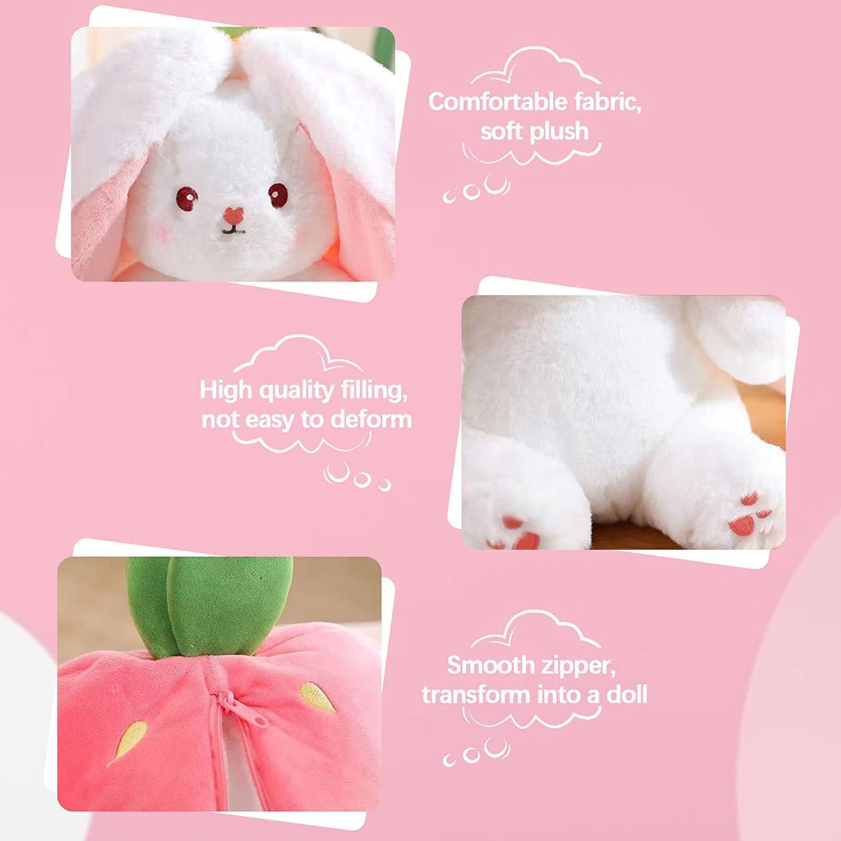 🐇Easter Promotion 49% OFF🍓Strawberry Bunny Transformed into Little Rabbit🎀Fruit Doll Plush Toy🐰