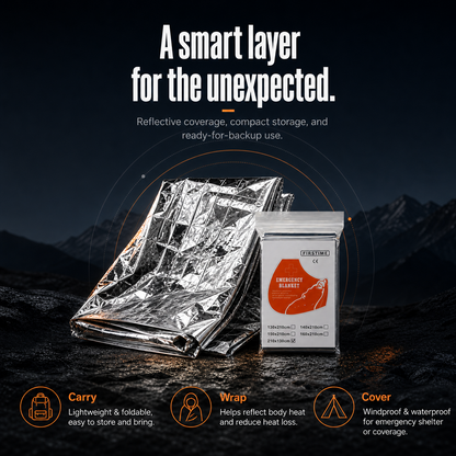 ⏰BUY 2 GET 1 FREE🚨 Emergency outdoor Survival Blanket – Compact Silver Thermal Shelter for Emergency Kits