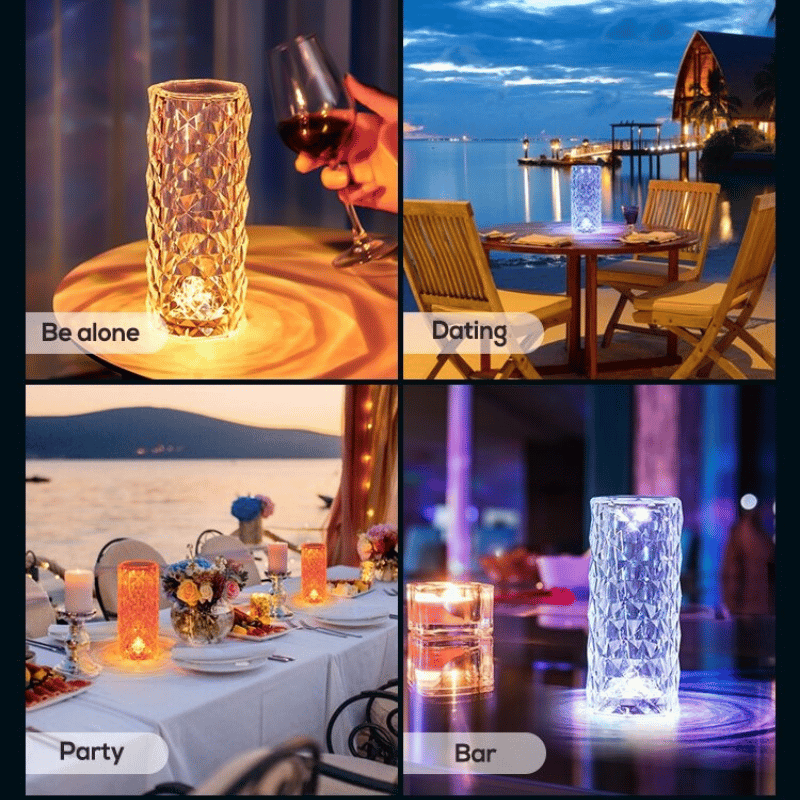 🔥Hot Sale 49% OFF💎16 Colours Rose Rays Crystal Diamond Table Lamp