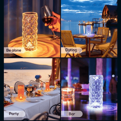 🔥Hot Sale 49% OFF💎16 Colours Rose Rays Crystal Diamond Table Lamp