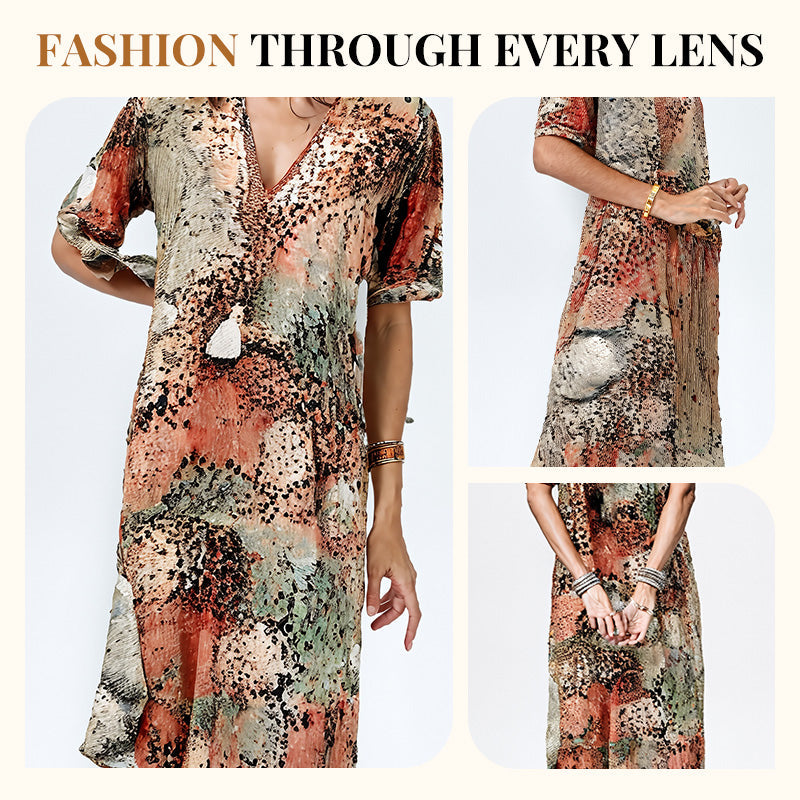 💕HOT SALE 50% OFF🚀Free Shipping🥰Safari Chic Leopard Dress