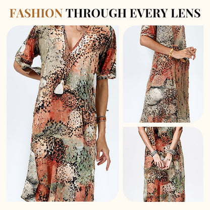 💕HOT SALE 50% OFF🚀Free Shipping🥰Safari Chic Leopard Dress