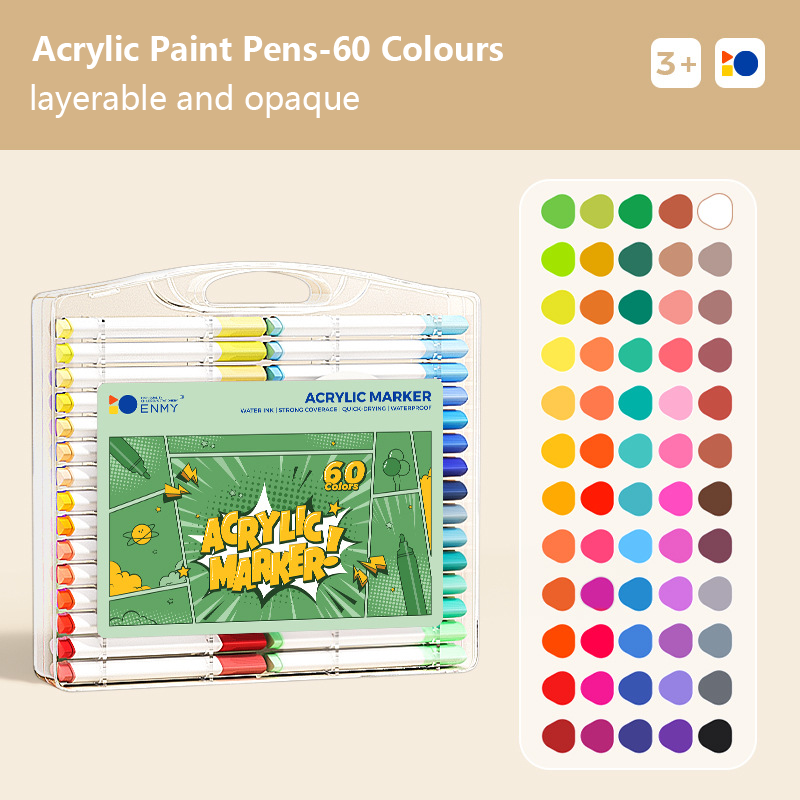 🔥Foam texture painting brush set🎁Acrylic Paint Pens&Water brush pen