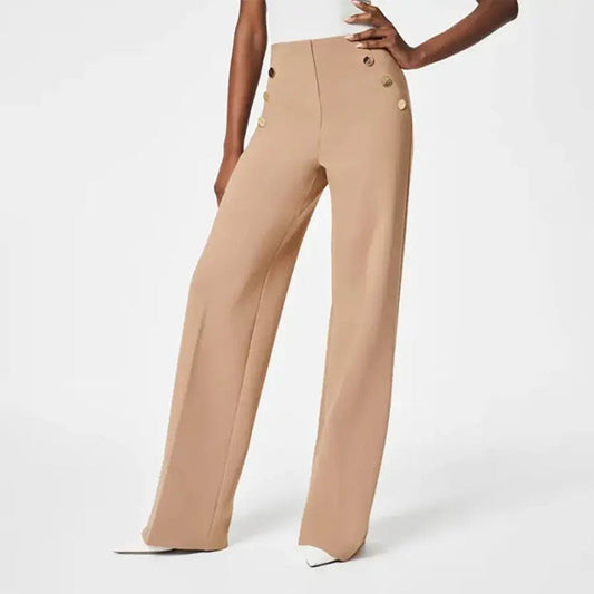 🔥New Year Sale 49% OFF🔥High Stretch Tummy Control Button Wide Leg Pant