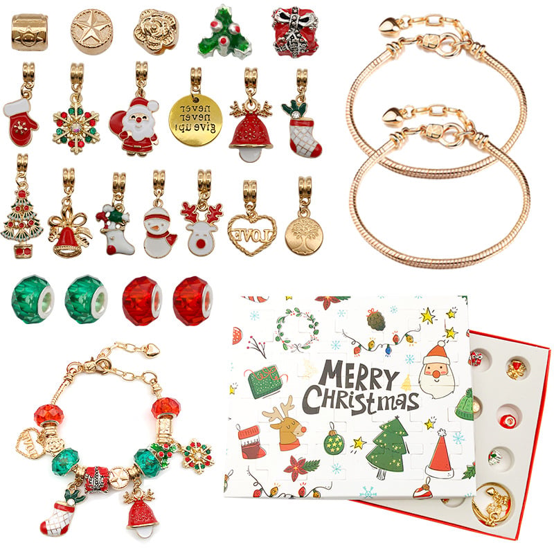 🎅Christmas Presale 49% off🎁24 Day Christmas Countdown Calendar-DIY Bracelet Kit