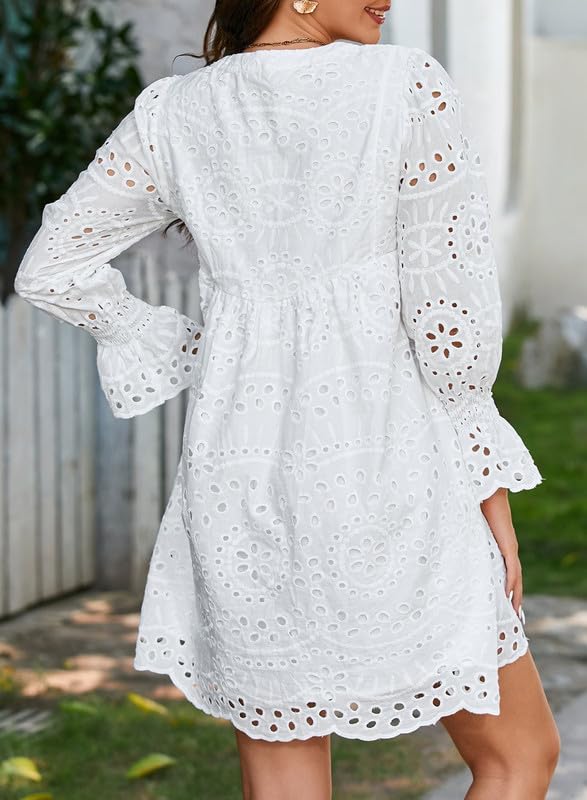 💃Last Day Sales  49% OFF🎉A Line Hollow Out Lace Ruffle Party Dresses