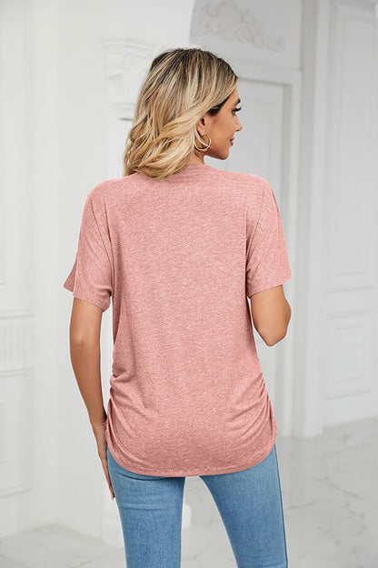 💕Hot Promotion - Buy 3 Pay 2🌷V-Neck Solid Colour Loose Ladies Tops✨