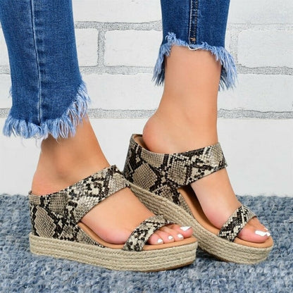2021 New Ladies High-heeled Hemp Rope Sandals