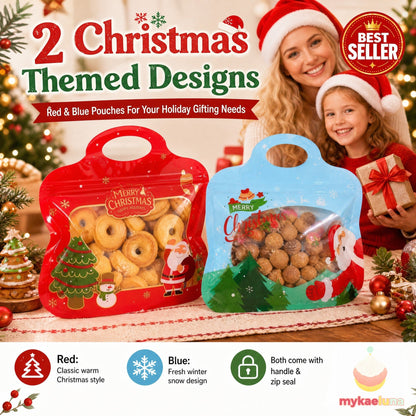 💖LAST DAY SALE 50% OFF!!🎁Easy Fill, Easy Seal🎄 Festive Self-Seal Treat Bags – Santa & Snowman Print | Resealable, Food-Safe & Perfect for Cookies, Chocolates & Little Gifts 🎅⛄
