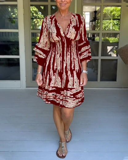 🔥2024 Summer New Arrivals🎉V-neck dress with three-quarter sleeves