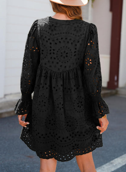 💃Last Day Sales  49% OFF🎉A Line Hollow Out Lace Ruffle Party Dresses