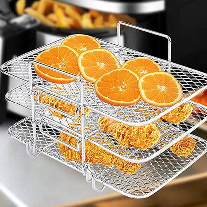 🔥Air Fryer Rack, 304 Stainless Steel Toast Rack, Multi-Layer Grill, Grill