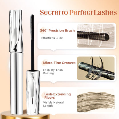 ✨ Waterproof Fiber Mascara - Intense Length & Curl with Enriched Fibers for Clump-Free Volume All Day 🌟