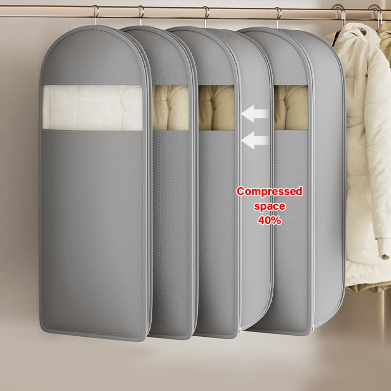 🔥2025 Hot Sale✨️Space Saving Hanging Garment Bag with Self Compression Zipper