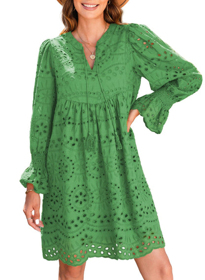 💃Last Day Sales  49% OFF🎉A Line Hollow Out Lace Ruffle Party Dresses